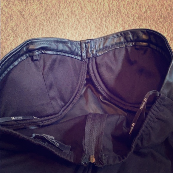 Vintage- Forever 21 Faux Leather strapless mini dress - Picture 4 of 7